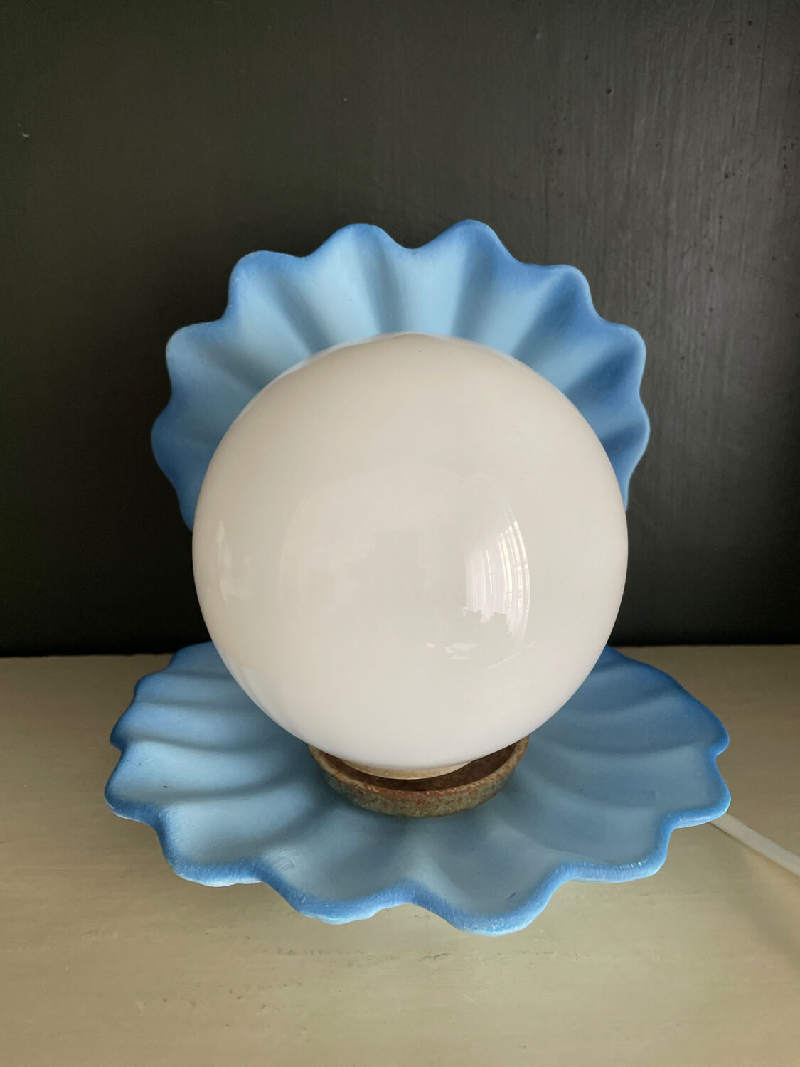 Vintage lamp bead shell ceramic