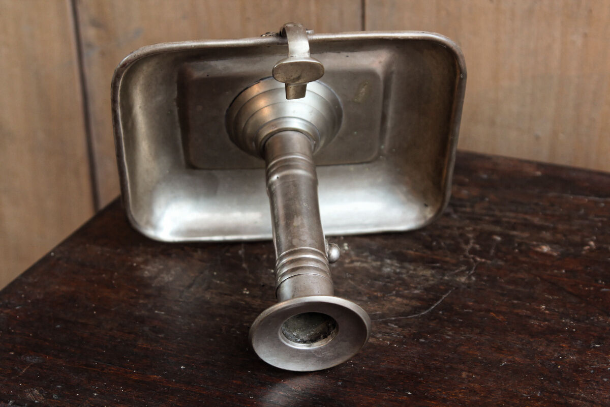 Silver brass cellar rat candle holder