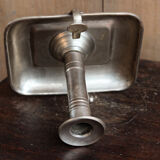Silver brass cellar rat candle holder