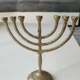 Jewish Menorah/Candlestick with 7 arms. Engraved Jerusalem, signed Wainberg Dim 16x16