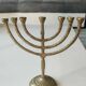 Jewish Menorah/Candlestick with 7 arms. Engraved Jerusalem, signed Wainberg Dim 16x16