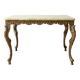 Table basse en marbre doré style rustique