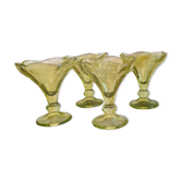 Lot 4 coupes tulipe en verre