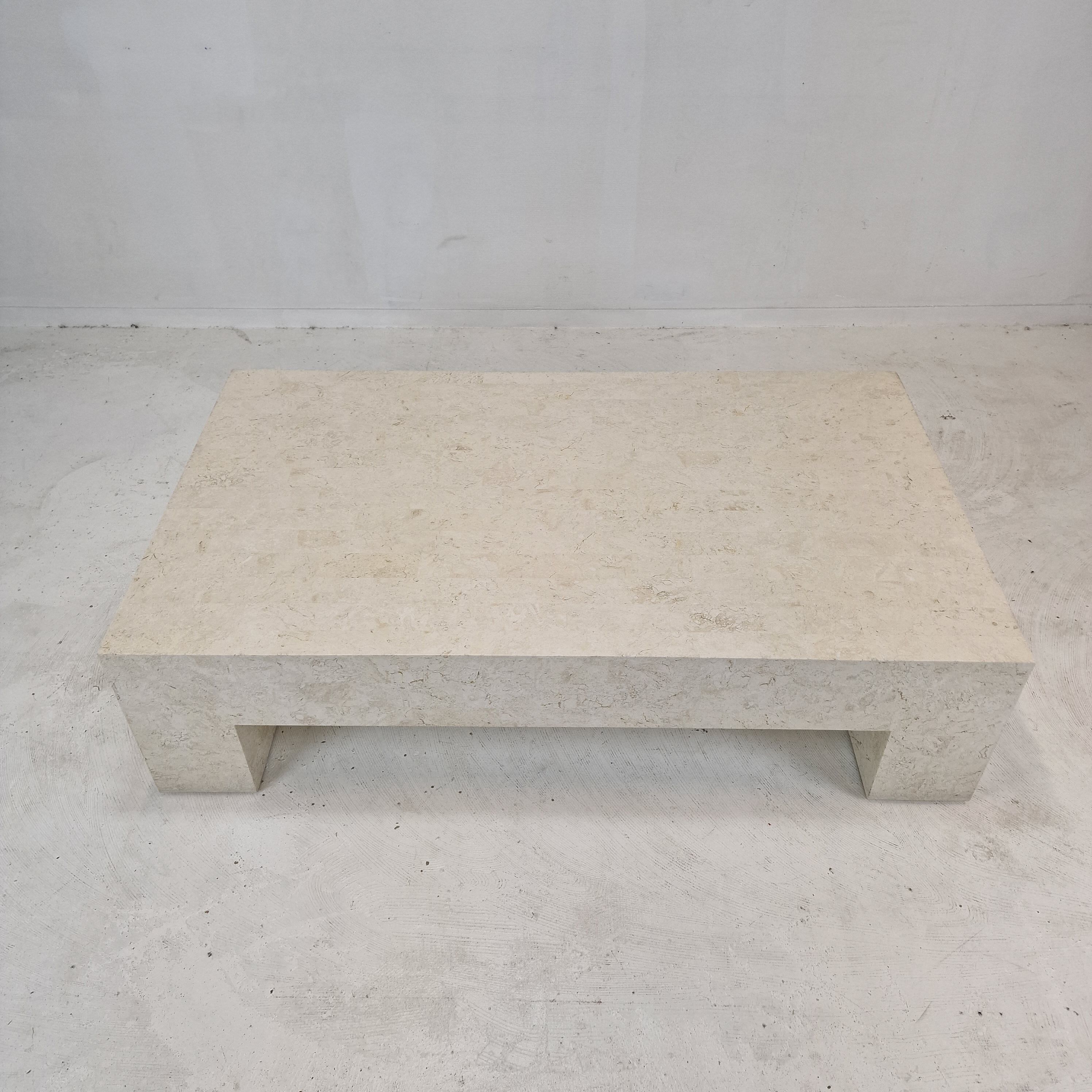 Fossil stone coffee table, 1980s