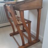 School-school desk 50 years with sliding bench