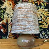 Stoneware lamp with wool shade