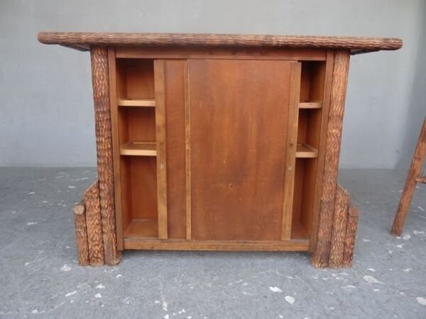 Bar style bois brut chalet montagnard 1970