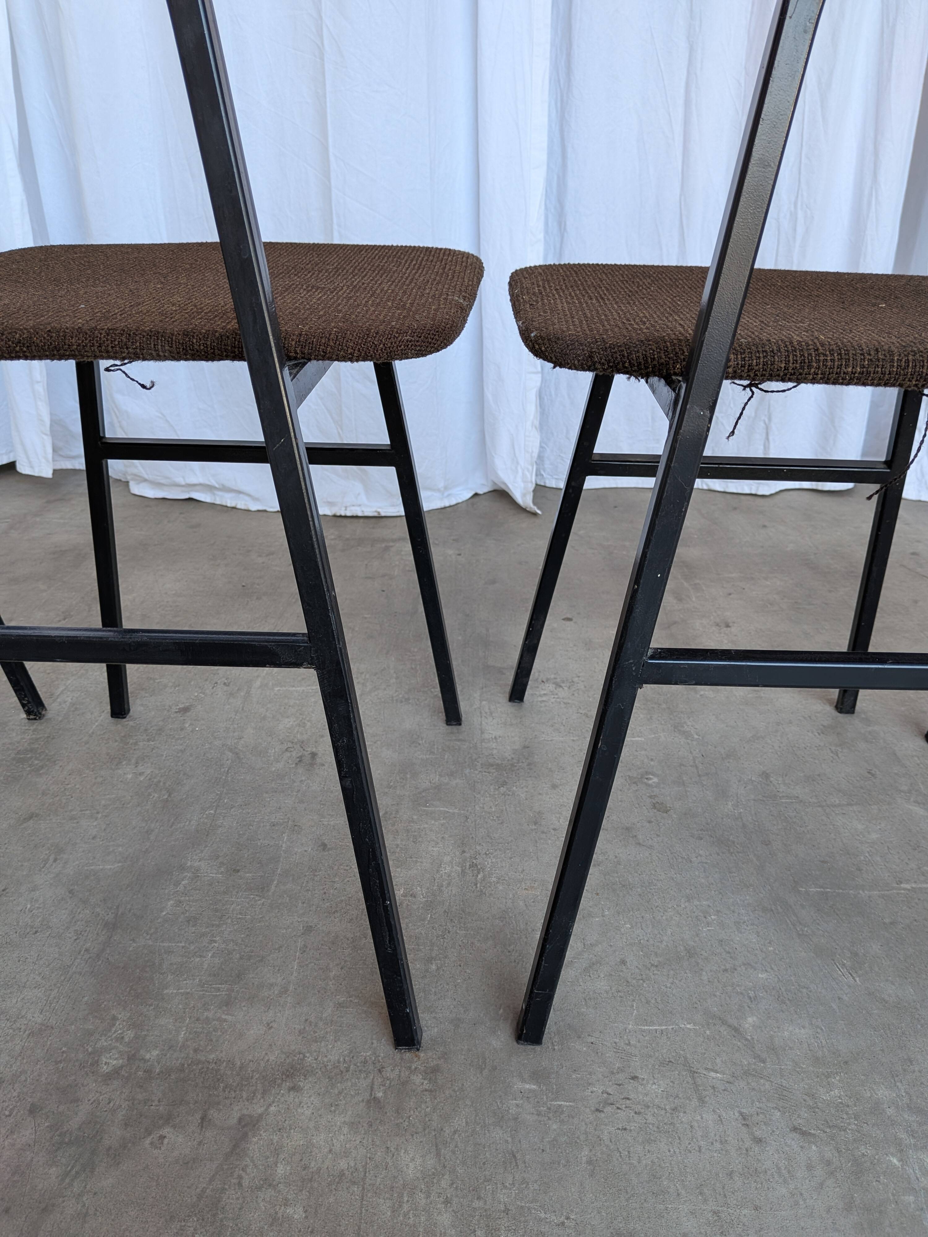Chaises de salle à manger STOL Kamnik vintage (ensemble de 4) : tissu marron rétro des années 1970