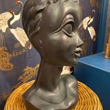 Vintage black Twiggy hat head.