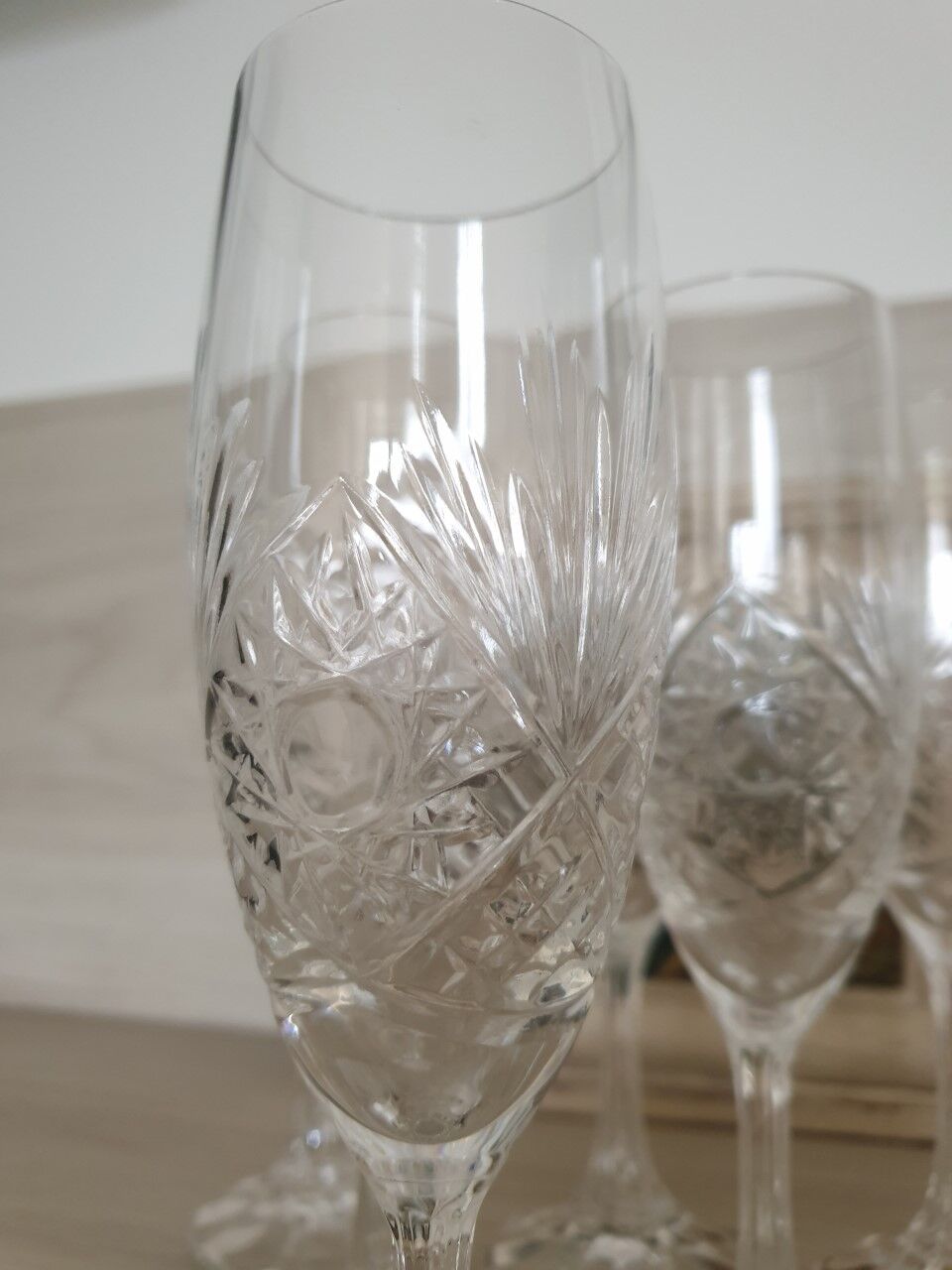 Klein crystal champagne flutes