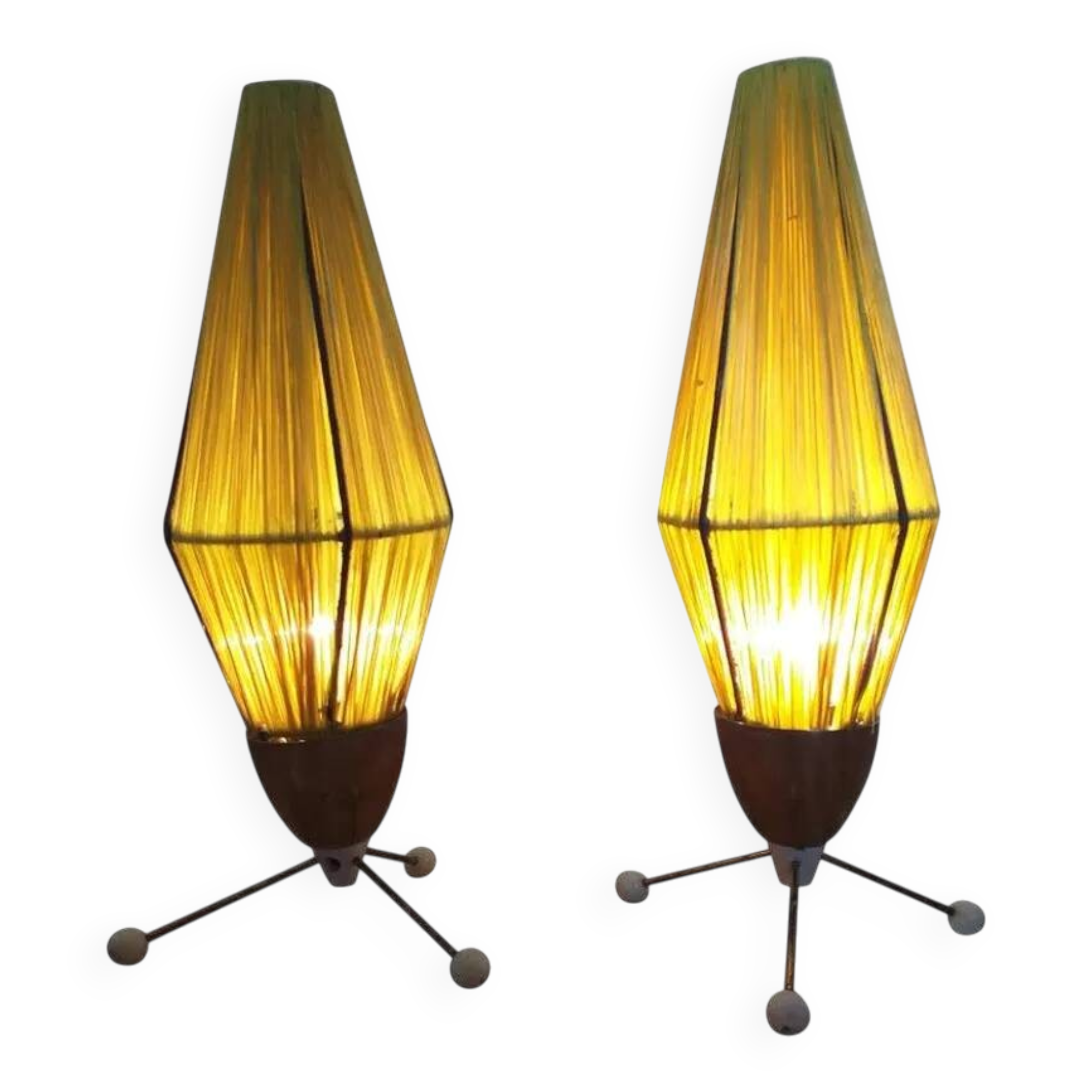 Pair of Rare Midcentury Table Lamps Rocket, 1960s