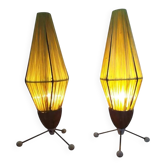 Pair of Rare Midcentury Table Lamps Rocket, 1960s