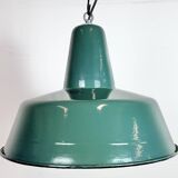Large Industrial Petrol Enamel Factory Pendant Lamp, 1960s
