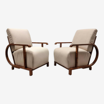 Pair of restored art deco armchairs
