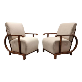 Pair of restored art deco armchairs