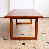 Minimalist solid teak coffee table
