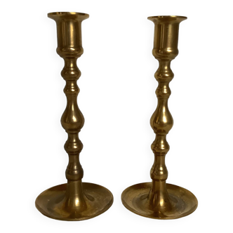 Pair of brass candlesticks