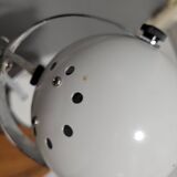 White and chrome metal eye ball lamps
