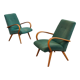 Pair of green armchairs by Jaroslav Smidek for TON
