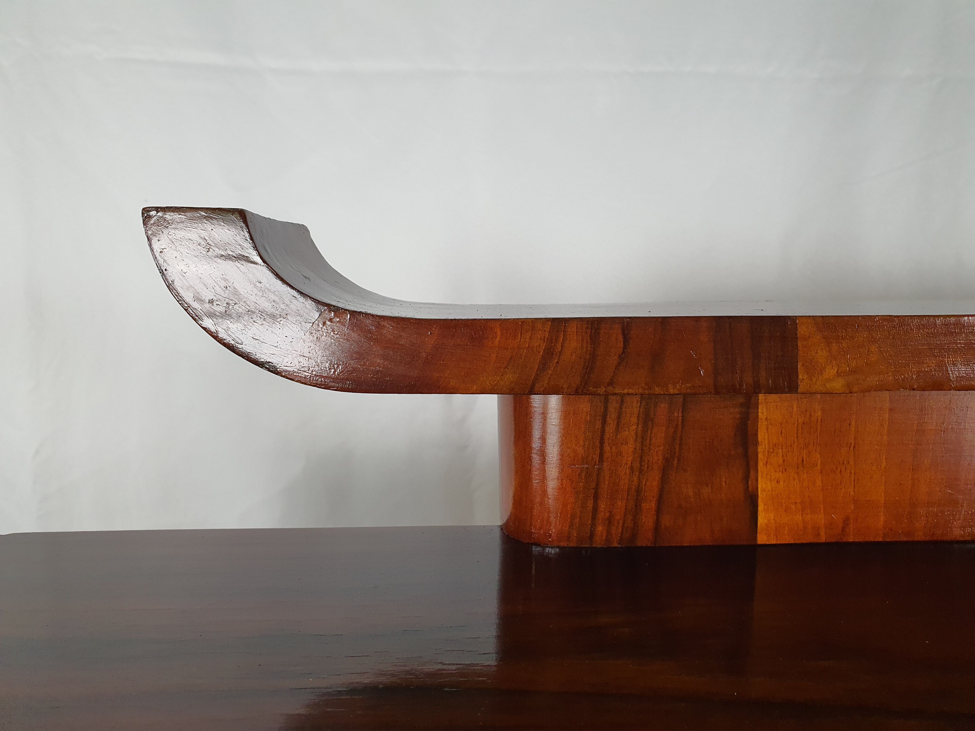 Art deco dining room sideboard in briar with upstand, 1940s