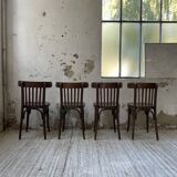 Set of 4 wooden bistro chairs