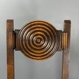 6 Farmhouse wood turned rush dining chairs