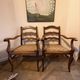 Pair of Provençal armchairs, wood and woven cord — mid-20th century
