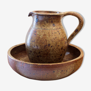 Basin and pitcher in sandstone pyrity Guy Baudat 70s