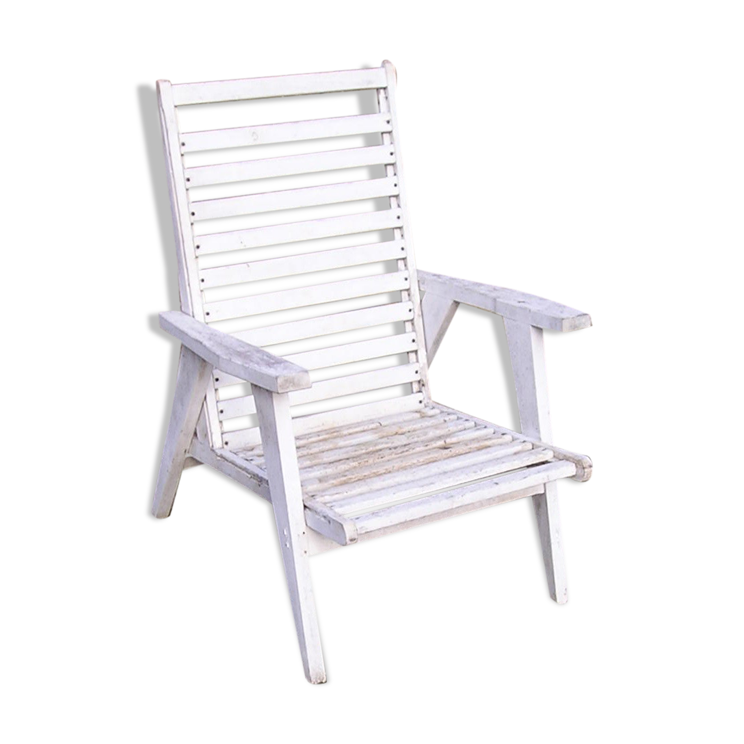 Wooden garden armchair with compass legs