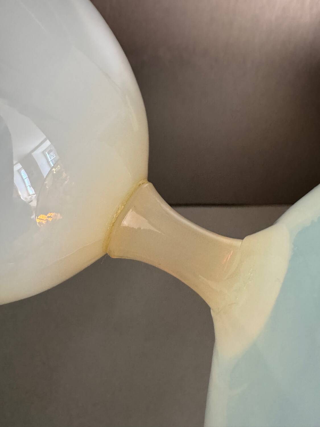 20th century white opaline vase