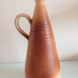 Conical soliflore vase in beige / vintage ceramic 60s-70s