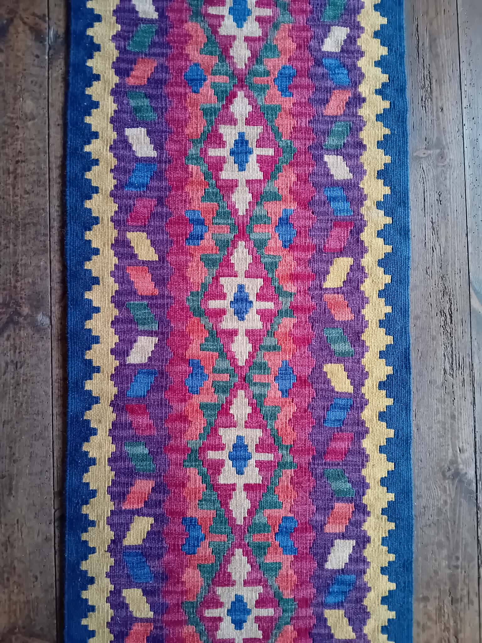Handmade Persian Qashqai hallway rug 197x56cm