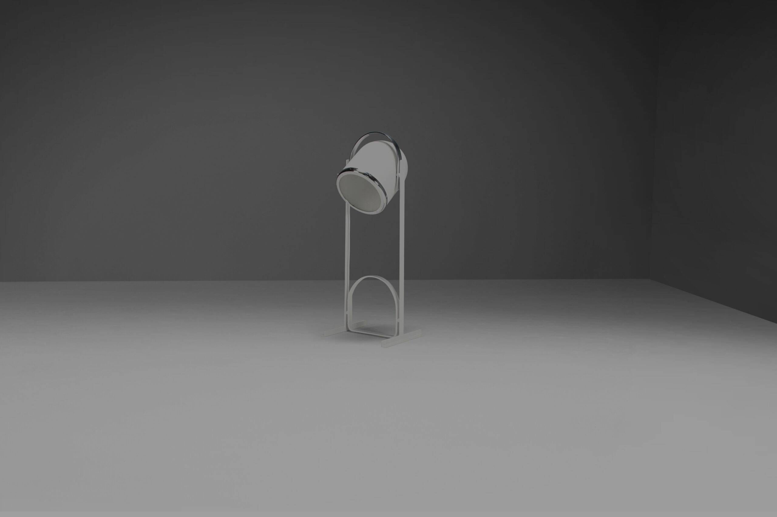 Rare metal and chrome floor lamp by Goffredo Reggiani, Italy, 1970s