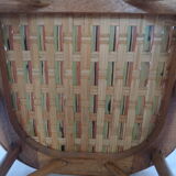 Braided wicker bar stool