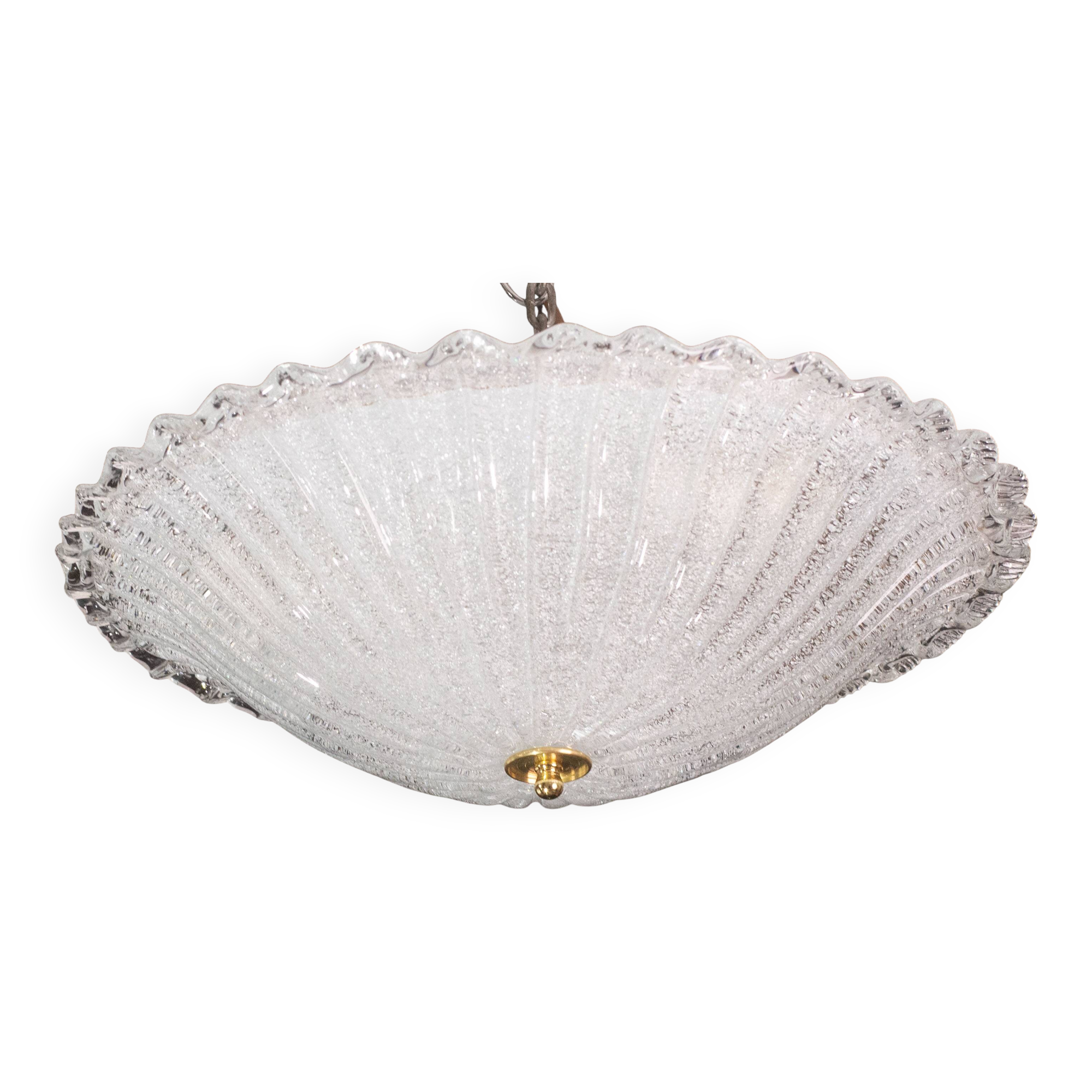Charming Italian Trasparent Murano Glass Ceiling Fixture, Murano, 1960
