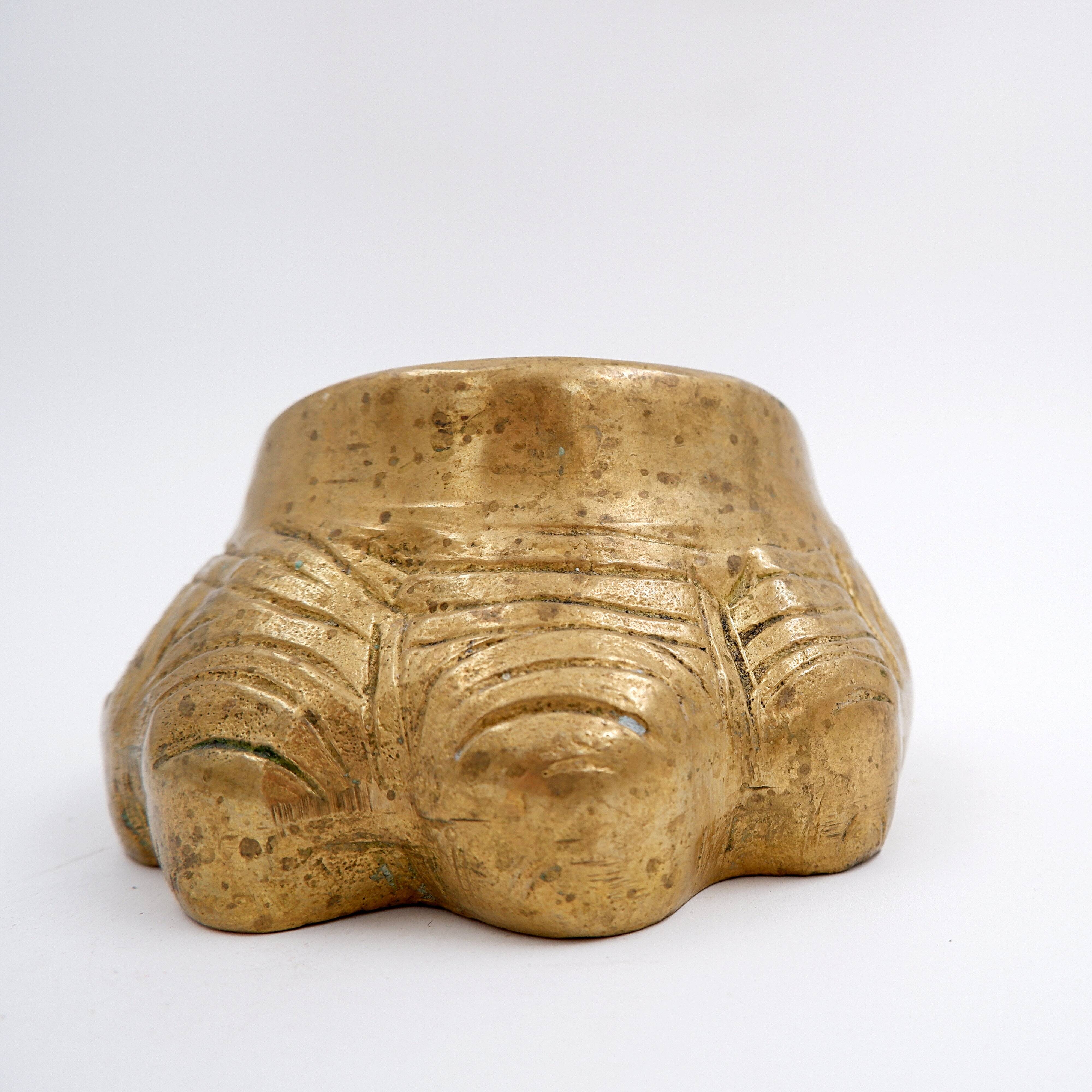 1970s gilt bronze elephant foot ashtray