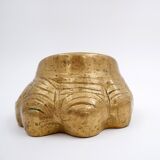 1970s gilt bronze elephant foot ashtray