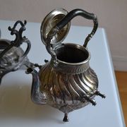 Art Nouveau teapot or samovar in silver-plated metal by goldsmith Victor Saglier