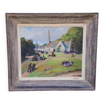 Oil on panel, Pierre Plouhinec, Trinity on Plozevet