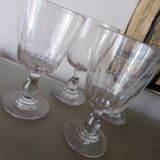 4 large crystal glasses from the end of the 19th century to the beginning of the 20th century