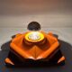 Vintage wall lamp PAN ceramic, 70's wall lamp orange, Pop Art