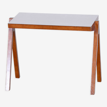 Table du milieu du siècle, hêtre, umakart, restaurée, Tchéquie, années 1950