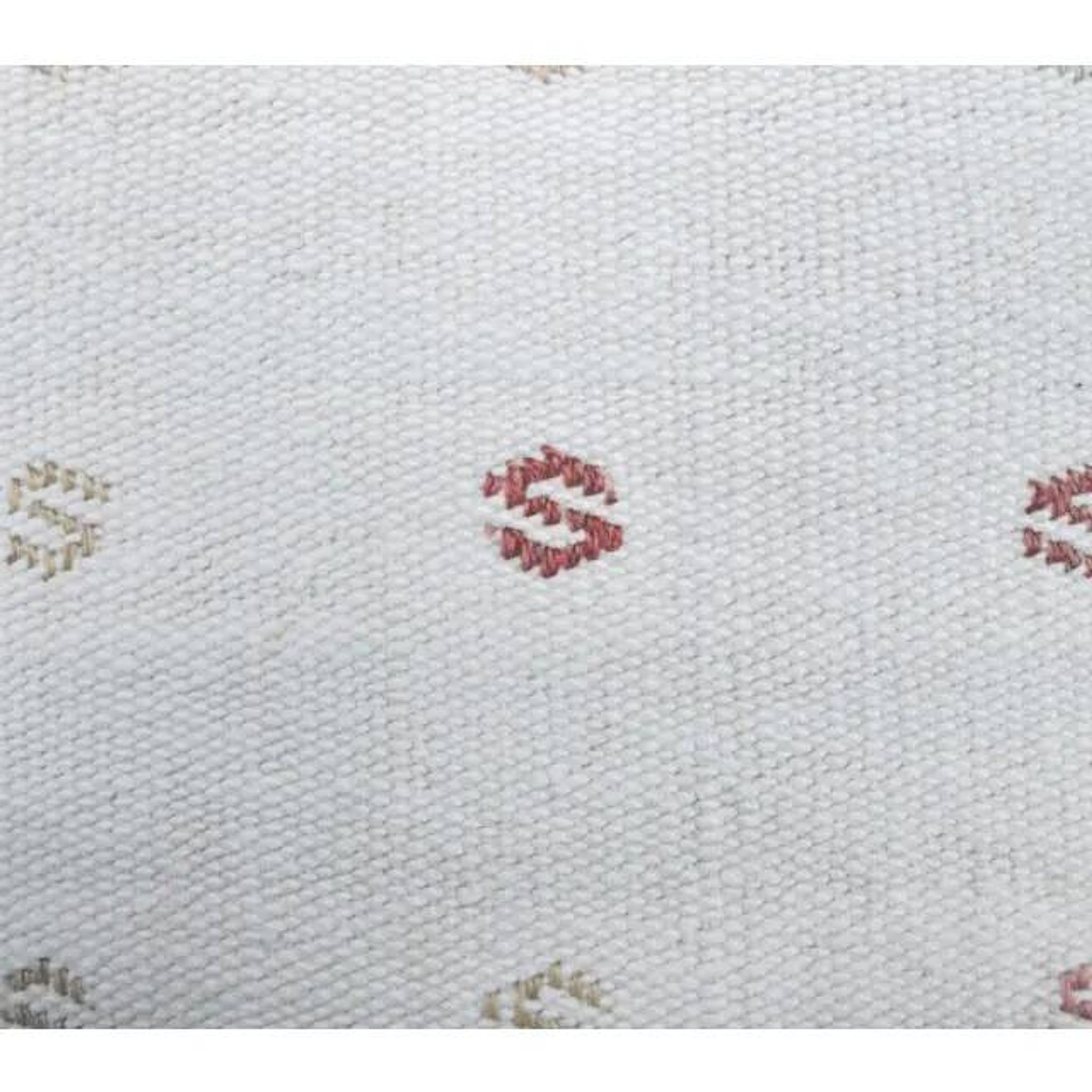 1970s White Handwoven Vintage Turkish Wool Flatweave Kilim Rug 157x188
