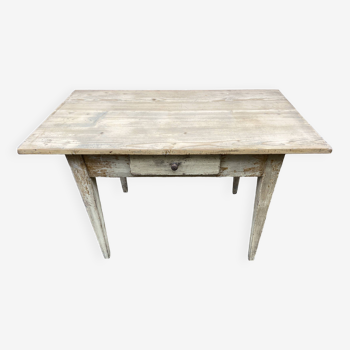 Shabby chic fir farm table painted natural wood 1900