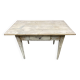 Shabby chic fir farm table painted natural wood 1900
