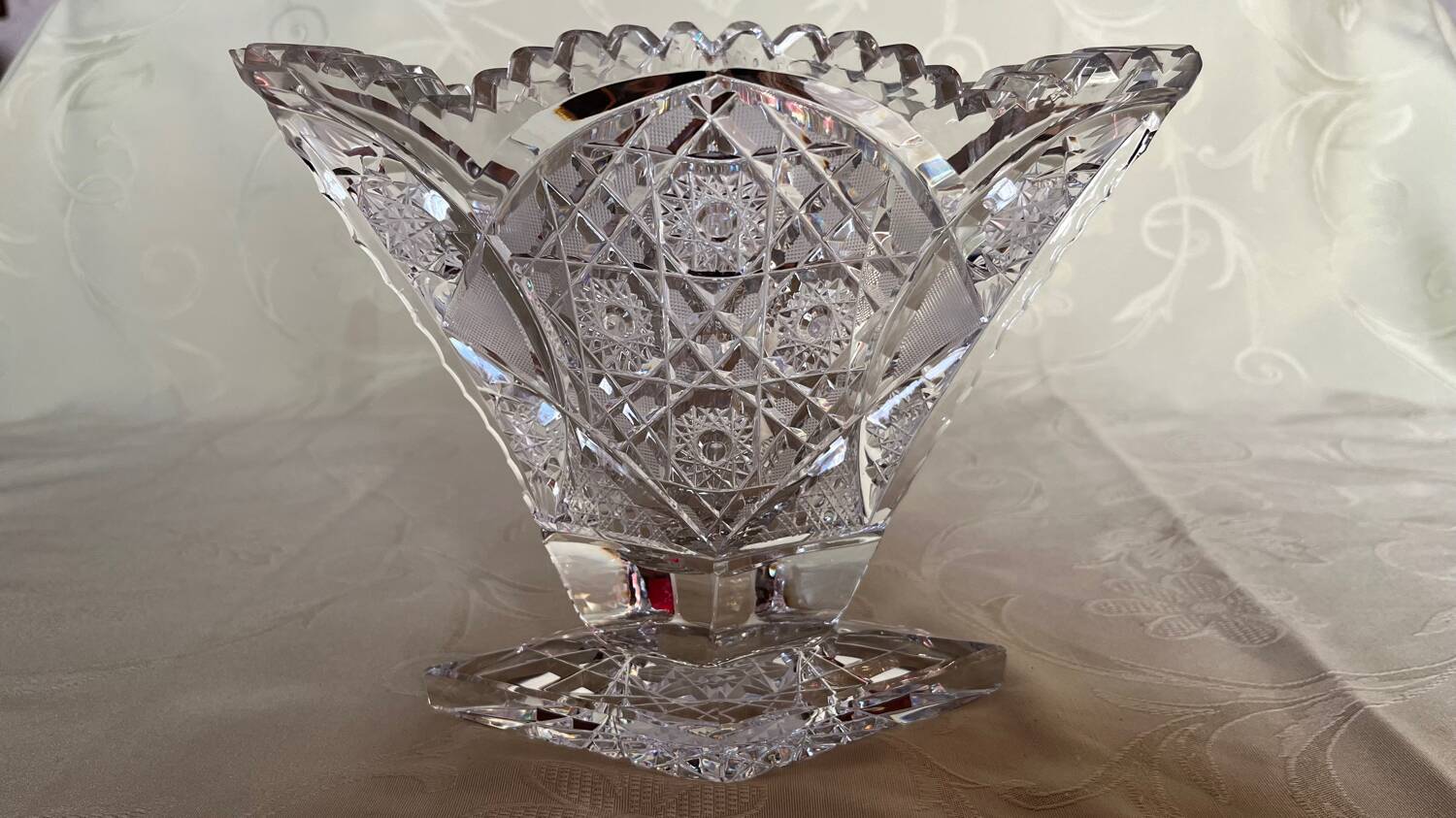 Vintage cut crystal vase