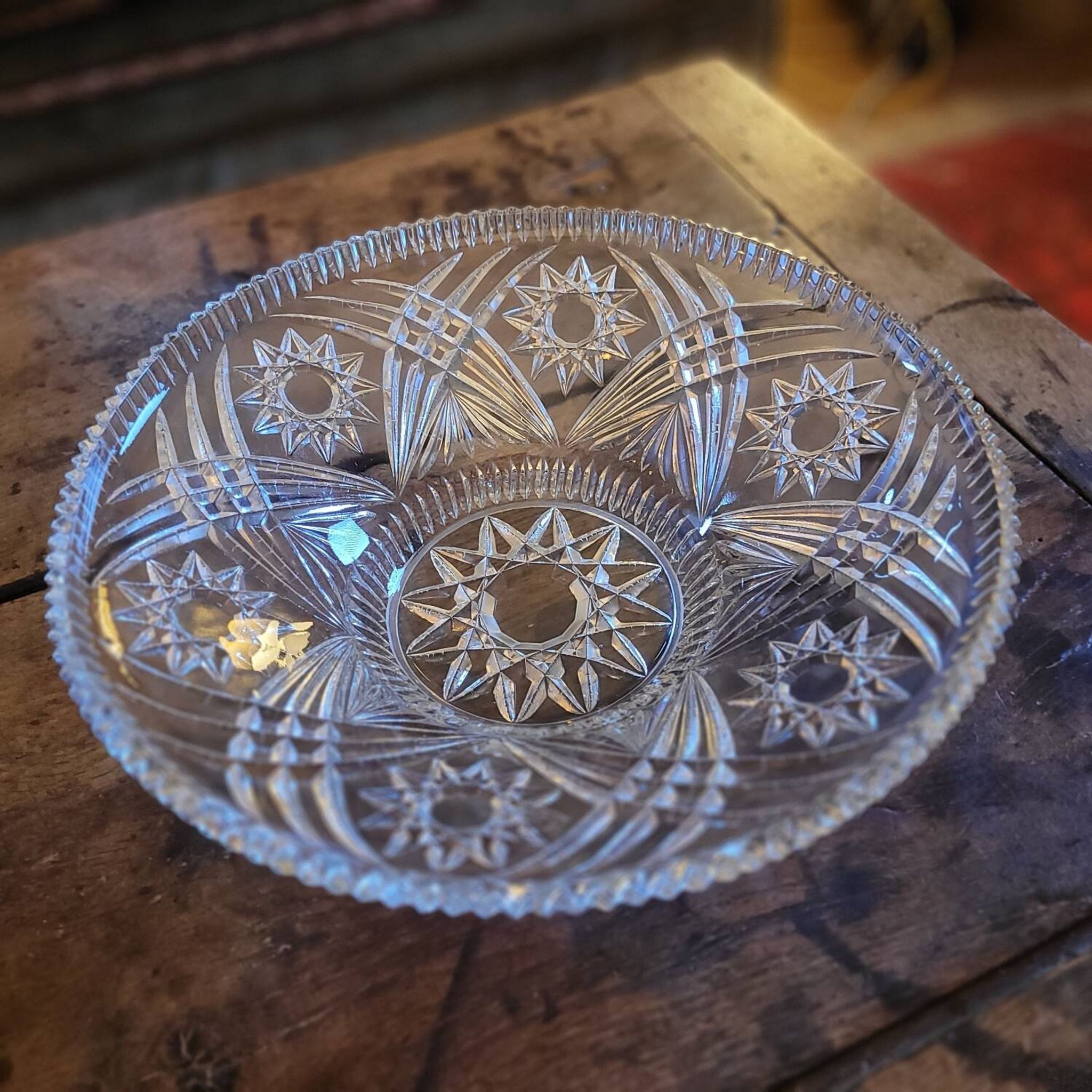 Cut glass cup from the 1950s–60s.