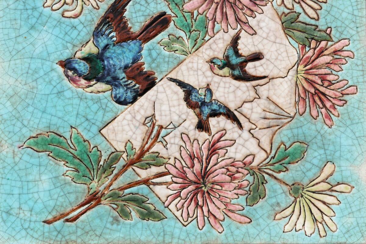 Cloisonné enamel trivet, Longwy