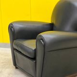 Poltrona Frau “Vanity Fair” XC Armchair in Genuine Black Leather.