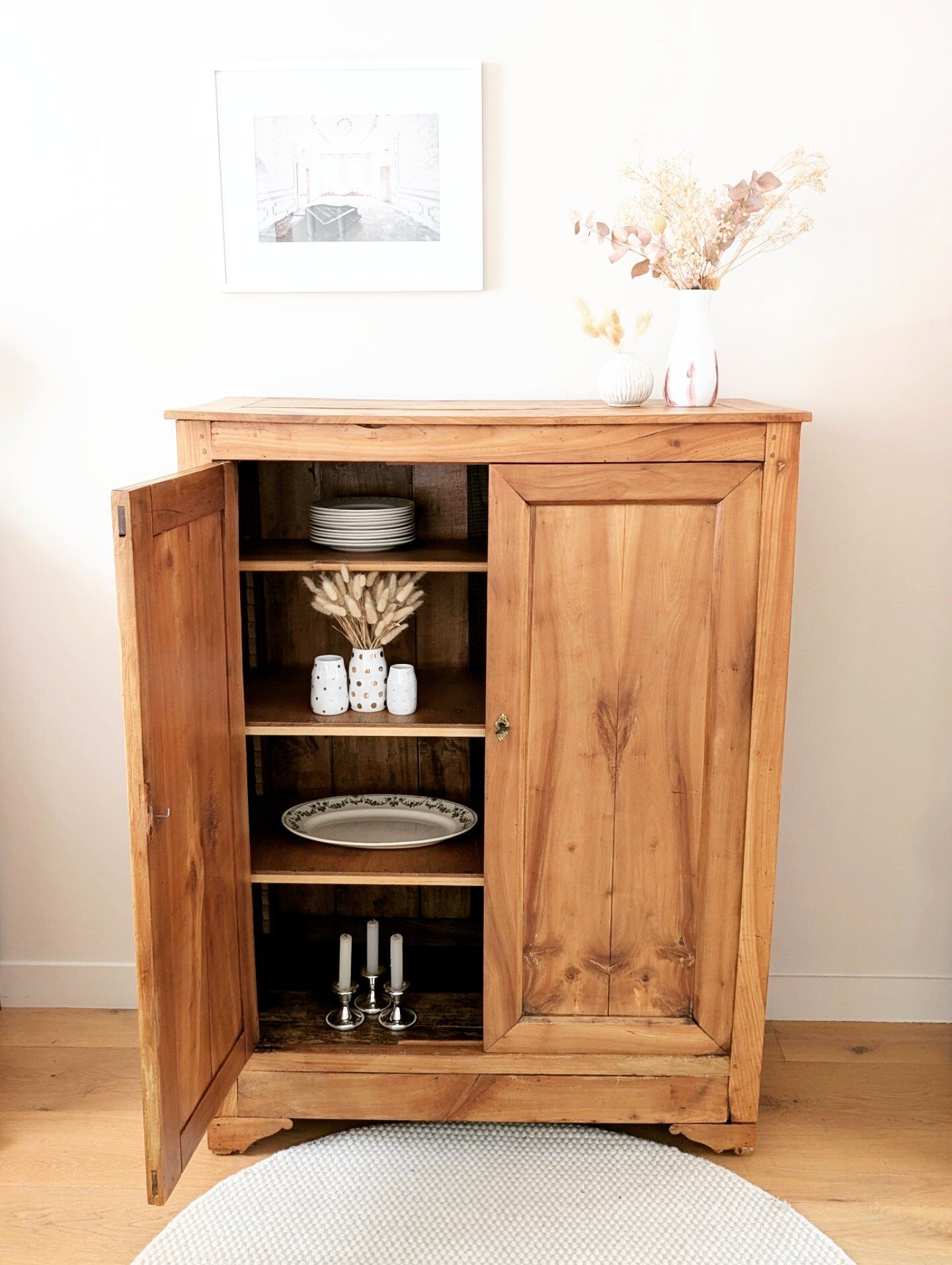 Antique solid wood sideboard